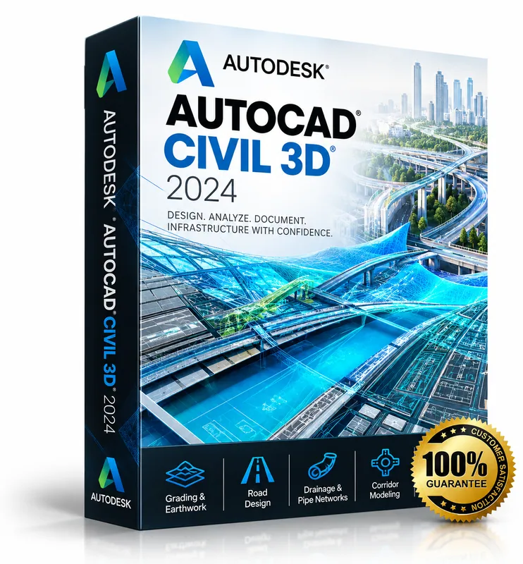 Autodesk AutoCAD Civil 3D 2024 product box