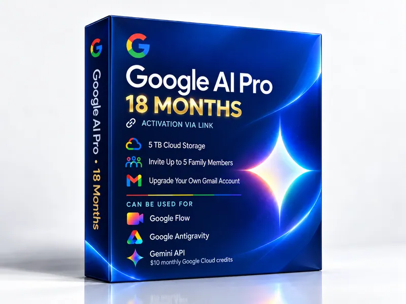 Google AI Pro 18 months product box