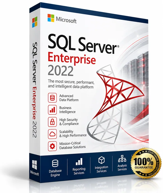 Microsoft SQL Server 2022 Enterprise product box