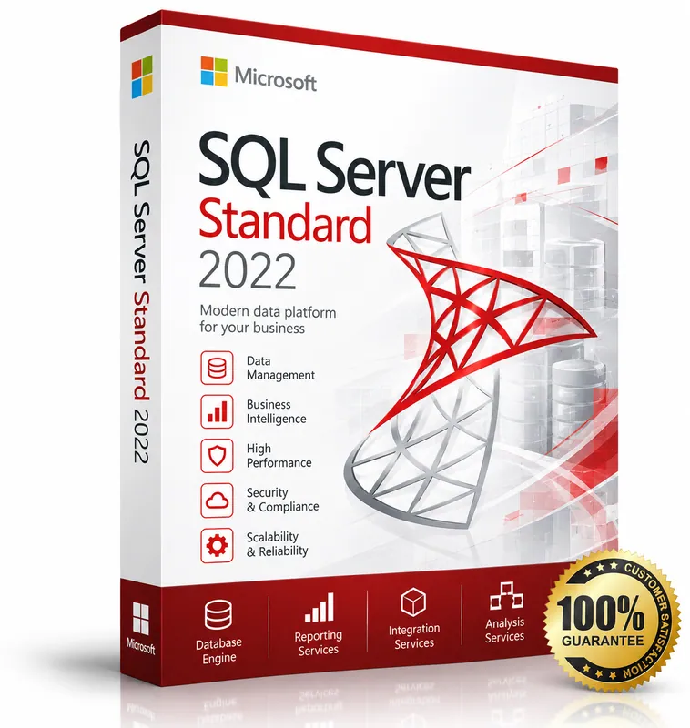 Microsoft SQL Server 2022 Standard product box