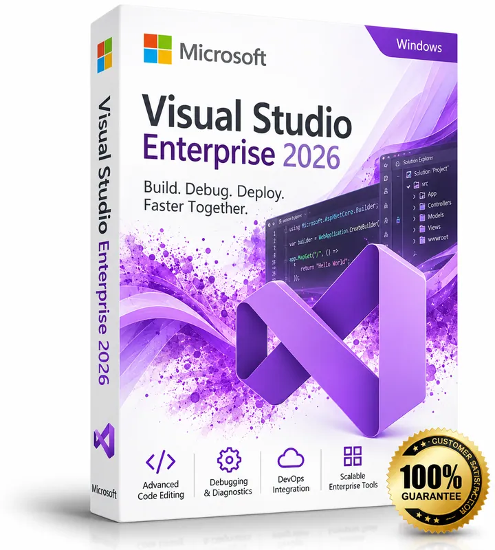 Microsoft Visual Studio 2026 Enterprise product box