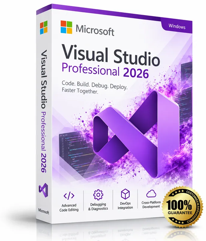 Microsoft Visual Studio 2026 Professional product box