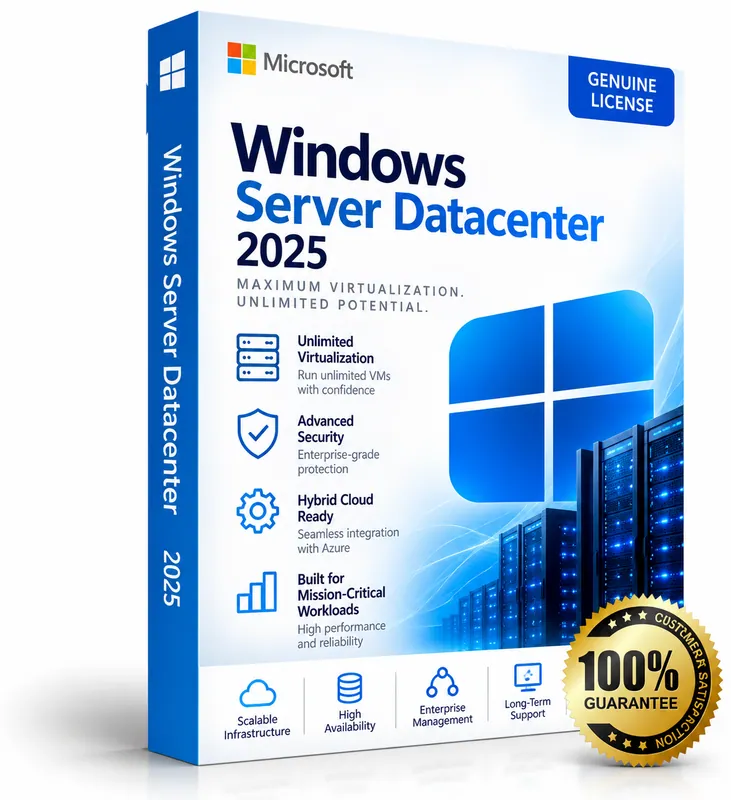 Windows Server 2025 Datacenter product box